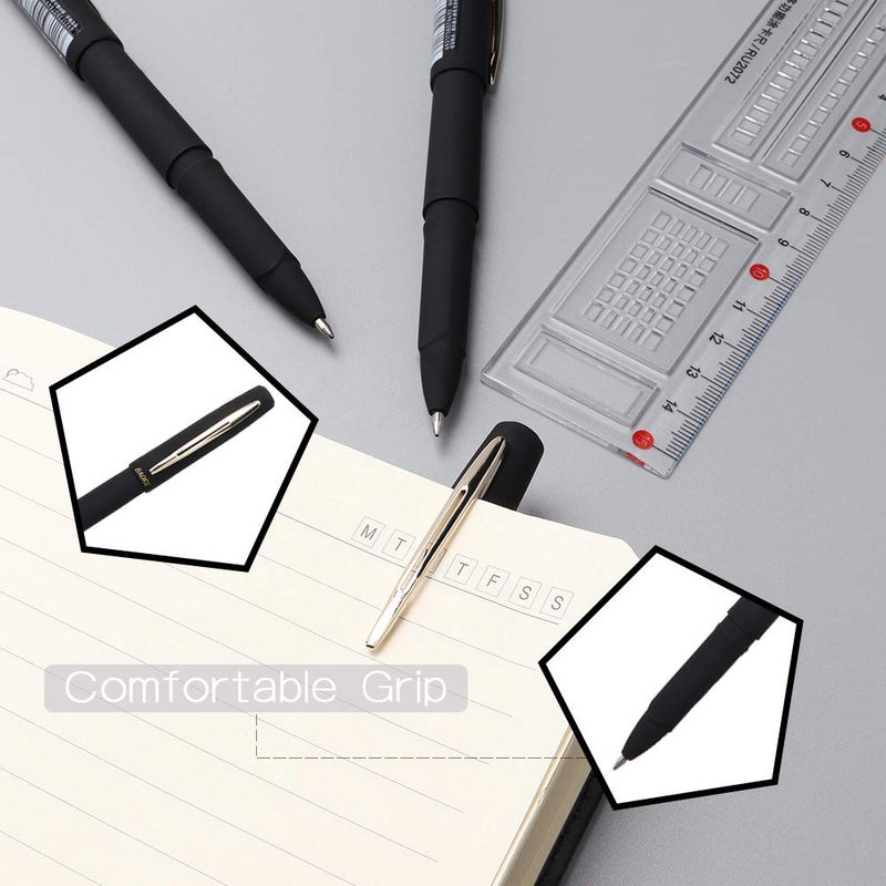 BaoKe Gel Ink Pens Rollerball Pens 1.0mm Medium Line, Box of 12 Pack, PC1848 (black) - Image 3